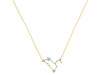 Leo Zodiac Star Constellation Aquamarine & White Topaz Necklace AQM-RDN-493.