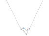 Leo Zodiac Star Constellation Aquamarine & White Topaz Necklace AQM-RDN-493.