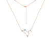 Leo Zodiac Star Constellation Aquamarine & White Topaz Necklace AQM-RDN-493.