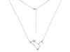 Leo Zodiac Star Constellation Aquamarine & White Topaz Necklace AQM-RDN-493.