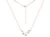 Libra Zodiac Star Constellation Aquamarine & White Topaz Necklace AQM-RDN-494.