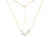 Libra Zodiac Star Constellation Aquamarine & White Topaz Necklace AQM-RDN-494.