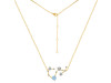 Scorpio Zodiac Star Constellation Aquamarine & White Topaz Necklace AQM-RDN-495.