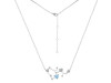 Sagittarius Zodiac Star Constellation Aquamarine & White Topaz Necklace AQM-RDN-496.
