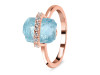 Aquamarine Raw Crystal & White Topaz Ring AQM-RR-381.