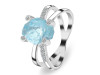 Aquamarine Raw Crystal & White Topaz Ring AQM-RR-382.
