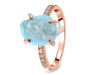 Aquamarine Raw Crystal & White Topaz Ring AQM-RR-397.