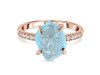 Aquamarine Raw Crystal & White Topaz Ring AQM-RR-397.