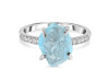 Aquamarine Raw Crystal & White Topaz Ring AQM-RR-397.