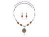 SunStone/Pearl/Green Jasper Beaded Jewelry Set BDD-12-1614