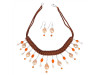 Biwa Pearl/Carnelian Beaded  Jewelry Set BDD-12-1619