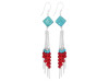 Turqoise/Red Coral Beaded Earring BDD-3-110