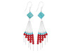 Turqoise/Red Coral Beaded Earring BDD-3-110