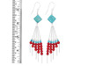 Turqoise/Red Coral Beaded Earring BDD-3-110