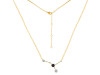 cancer Zodiac Star Constellation Black Tourmaline & White Topaz Necklace BLS-RDN-486.