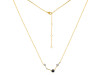 Aries Zodiac Star Constellation Black Tourmaline & White Topaz Necklace BLS-RDN-488.