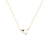 Capricorn Zodiac Star Constellation Black Tourmaline & White Topaz Necklace BLS-RDN-489.
