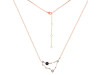 Capricorn Zodiac Star Constellation Black Tourmaline & White Topaz Necklace BLS-RDN-489.