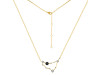Capricorn Zodiac Star Constellation Black Tourmaline & White Topaz Necklace BLS-RDN-489.