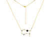 Gemini Zodiac Star Constellation Black Tourmaline & White Topaz Necklace BLS-RDN-490.