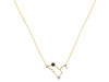 Leo Zodiac Star Constellation Black Tourmaline & White Topaz Necklace BLS-RDN-493.