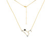 Leo Zodiac Star Constellation Black Tourmaline & White Topaz Necklace BLS-RDN-493.