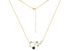 Scorpio Zodiac Star Constellation Black Tourmaline & White Topaz Necklace BLS-RDN-495.