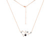 Sagittarius Zodiac Star Constellation Black Tourmaline & White Topaz Necklace BLS-RDN-496.