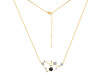 Sagittarius Zodiac Star Constellation Black Tourmaline & White Topaz Necklace BLS-RDN-496.
