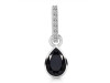 Black Tourmaline & White Topaz Pendant BLS-RDP-779-CZ-LOOP.