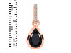 Black Tourmaline & White Topaz Pendant BLS-RDP-956-CZ-LOOP.