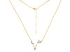Pisces Zodiac Star Constellation Blue Chalcedony & White Topaz Necklace BLX-RDN-387.