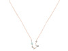 Aquarius Zodiac Star Constellation Blue Chalcedony & White Topaz Necklace BLX-RDN-487.