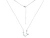 Aquarius Zodiac Star Constellation Blue Chalcedony & White Topaz Necklace BLX-RDN-487.