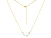 Aries Zodiac Star Constellation Blue Chalcedony & White Topaz Necklace BLX-RDN-488.