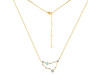 Capricorn Zodiac Star Constellation Blue Chalcedony & White Topaz Necklace BLX-RDN-489.