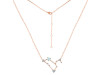 Leo Zodiac Star Constellation Blue Chalcedony & White Topaz Necklace BLX-RDN-493.