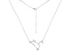 Leo Zodiac Star Constellation Blue Chalcedony & White Topaz Necklace BLX-RDN-493.
