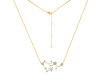 Sagittarius Zodiac Star Constellation Blue Chalcedony & White Topaz Necklace BLX-RDN-496.