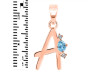Blue Topaz & White Topaz Alphabet A Pendant BTZ-RDA-1.