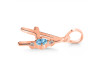 Blue Topaz & White Topaz Alphabet A Pendant BTZ-RDA-1.