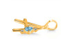 Blue Topaz & White Topaz Alphabet A Pendant BTZ-RDA-1.