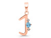 Blue Topaz & White Topaz Alphabet J Pendant BTZ-RDA-10.