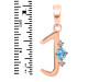 Blue Topaz & White Topaz Alphabet J Pendant BTZ-RDA-10.