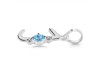 Blue Topaz & White Topaz Alphabet J Pendant BTZ-RDA-10.