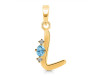 Blue Topaz & White Topaz Alphabet L Pendant BTZ-RDA-12.