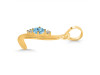 Blue Topaz & White Topaz Alphabet L Pendant BTZ-RDA-12.