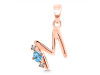 Blue Topaz & White Topaz Alphabet M Pendant BTZ-RDA-13.