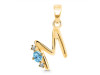 Blue Topaz & White Topaz Alphabet M Pendant BTZ-RDA-13.