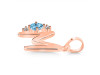 Blue Topaz & White Topaz Alphabet M Pendant BTZ-RDA-13.